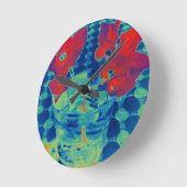 ブーゲンビル画像 ラウンド壁時計 (傾斜)