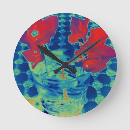 ブーゲンビル画像 ラウンド壁時計 (正面)