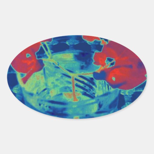 ブーゲンビル画像 楕円形シール (正面)