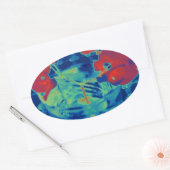 ブーゲンビル画像 楕円形シール (封筒)