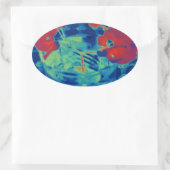 ブーゲンビル画像 楕円形シール (バッグ)