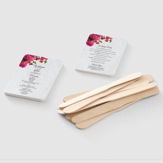 ブーゲンビレアギリシャアイランド結婚式 プログラム ハンドファン (組立なし)