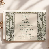 ブーゲンビレアグリーンアールヌーボーミュシャ結婚ズ セーブザデート