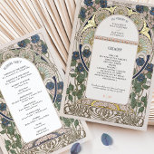 ブーゲンヴィレアネイビーブルー金ゴールド結婚式 プログラム