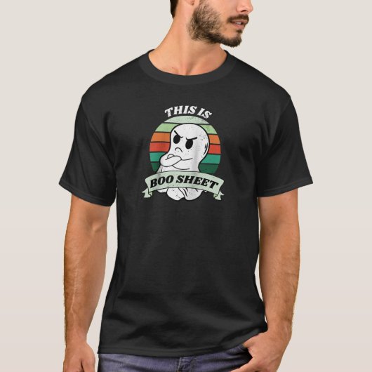 ブーシート幽霊ハロウィンラグランベースボールティー Tシャツ (正面)