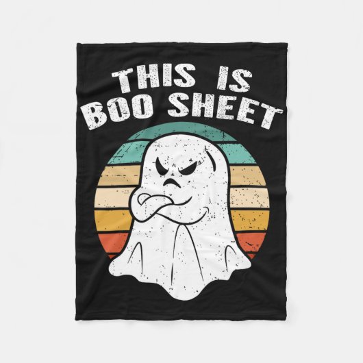ブーシート幽霊レトロハロウィーンの衣装 フリースブランケット (正面)