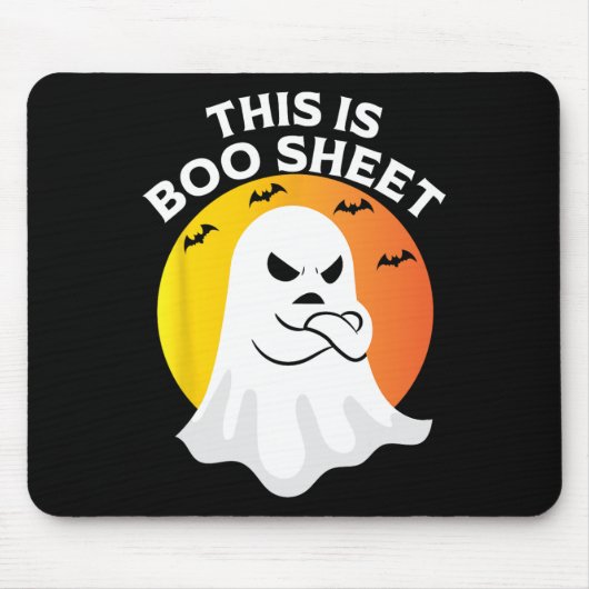 ブーシート幽霊レトロハロウィーンの衣装 マウスパッド (正面)