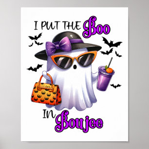 ブージェのかわいい幽霊ハロウィーンスポックにブーを入れた ポスター