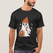 ブージェ幽霊飲むコーヒーラバーハロウィーントリック Tシャツ (正面)