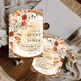 ブージブーパンパスの結婚式詳細 – Rustic Wood Wedding Details エンクロージャーカード