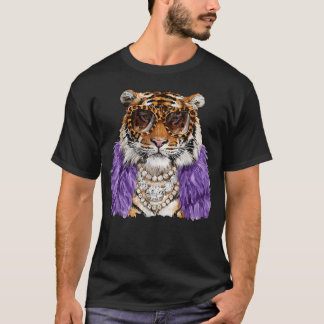 ブージュー トラ ヒョウ サングラス 楽しい 動物 Tシャツ