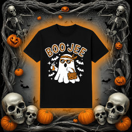 ブージーゴースト | トレンディーヒョウ柄ハロウィン Tシャツ