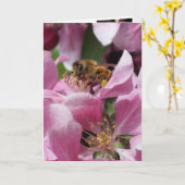 ブージービーベレーテッド誕生日またはカチオン カード (黄色い花)