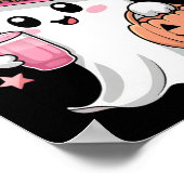 ブージーブジェー不気味幽霊ピンクハロウィーンパンプキン ポスター (角)