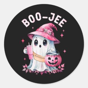 ブージーブジェー不気味幽霊ピンクハロウィーンパンプキン ラウンドシール