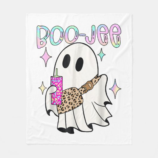 ブージー おもしろ ハロウィン ゴースト フリースブランケット (正面)