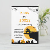ブースと酒　ブラックイエロー大人ハロウィンパーティー 招待状 (スタンド正面)