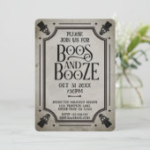 ブースアンドブーズアダルトハローウィンパーティヴィンテージスカル 招待状 (スタンド正面)