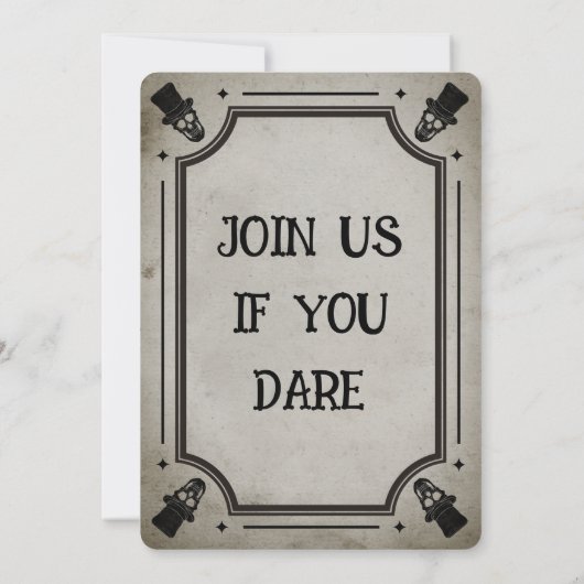 ブースアンドブーズアダルトハローウィンパーティヴィンテージスカル 招待状 (裏面)