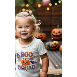 ブースクワッド：かわいいハロウィーンの友達 ベビーTシャツ