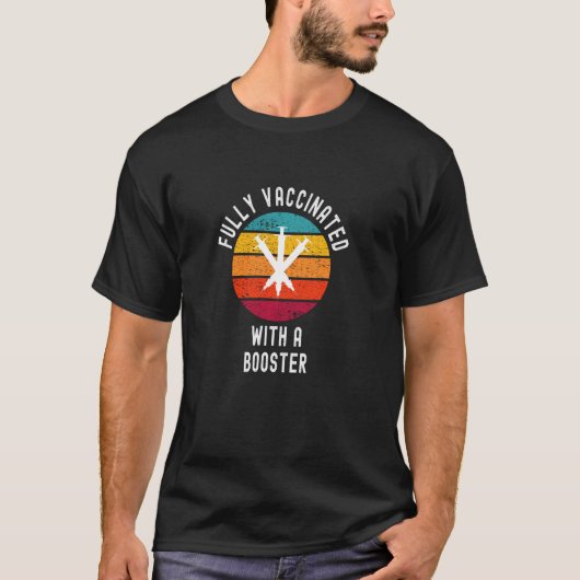 ブースターショットで完全な予防接種を受けおもしろいるカッコいい2 Tシャツ (正面)
