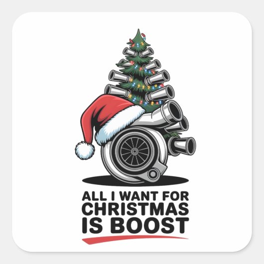 ブーストこそ我が欲望 クリスマス ブースト ターボ サンタ スクエアシール (正面)