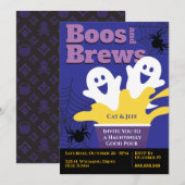 ブース＆ブルース、 spooky ビールパーティー、ハロウィン大人 招待状 (正面/裏面)