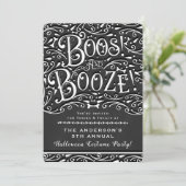 ブース＆ブーズ ヴィンテージ チョーク エレガント ハロウィンパーティ 招待状 (スタンド正面)