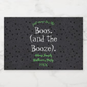 ブーズとブーズ大人のハローウィンパーティの好意 リキュールボトルラベル (シングルラベル)