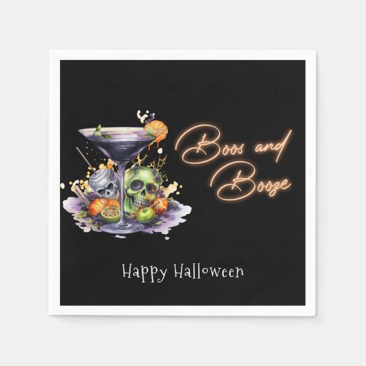 ブーズアダルトハロウィンカクテルパーティー スタンダードカクテルナプキン (正面)