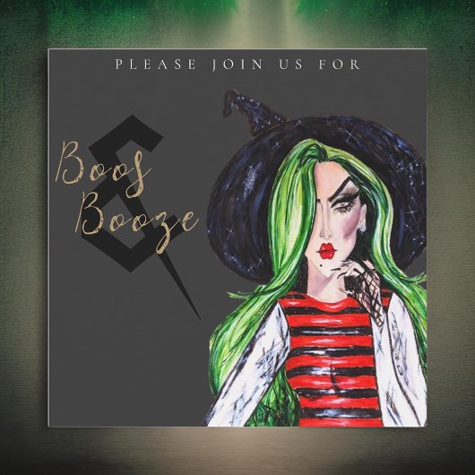 ブーズハロウィーンウィッチパーティの招待状