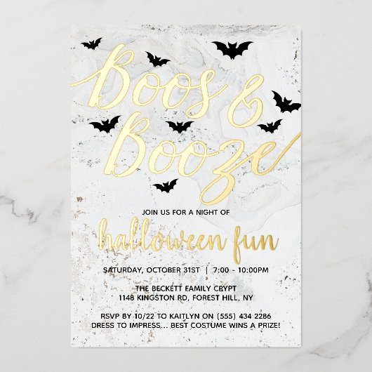 ブーズハローウィンパーティ実在 箔招待状 (正面)
