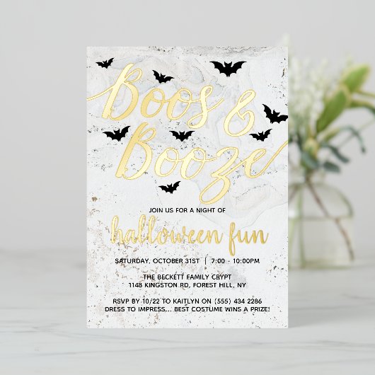 ブーズハローウィンパーティ実在 箔招待状 (立ち正面)