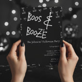 ブーズハローウィンパーティ白黒 招待状