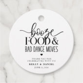 ブーズフードと悪いダンスムーブメント結婚式招待状 フェイバータグ (正面)