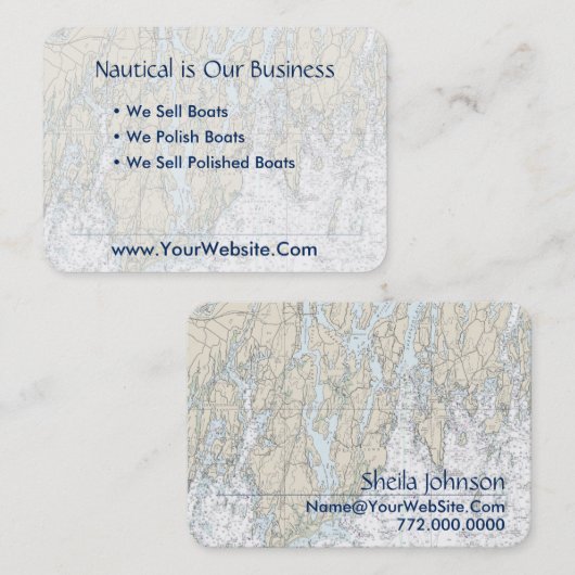 ブーズベイハーバーメイン航海のグラフクリーン新鮮 名刺 (正面/裏面)