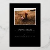 ブーズ素朴金ゴールドジョイホリデーフォトカード 箔招待状 (裏面)