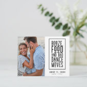ブーゼおもしろい、食べ物、悪いダンスの移動日付を保存 案内ポストカード (スタンド正面)