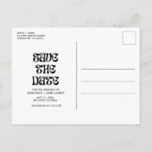 ブーゼおもしろい、食べ物、悪いダンスの移動日付を保存 案内ポストカード (裏面)