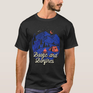 ブーゼと焚き火キャンピングビールキャンパードリンカーハイ Tシャツ