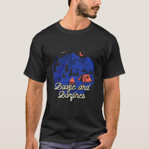 ブーゼと焚き火キャンピングビールキャンパードリンカーハイ Tシャツ