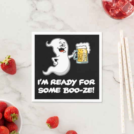 ブーゼの幽霊とビールの準備ができていおもしろいる スタンダードカクテルナプキン (インサイチュ)