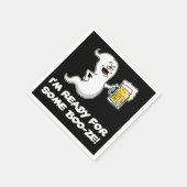 ブーゼの幽霊とビールの準備ができていおもしろいる スタンダードカクテルナプキン (角)