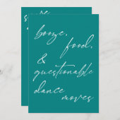 ブーゼ、食べ物、疑わしいダンスムーブカード セーブザデート (正面/裏面)