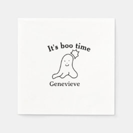 ブータイム名ハロウィーン日付タイム幽霊ブラック スタンダードカクテルナプキン