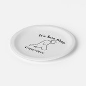 ブータイム名ハロウィーン日付タイム幽霊ブラック ペーパープレート (アングル)