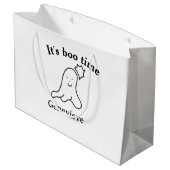 ブータイム名ハロウィーン日付タイム幽霊ブラック ラージペーパーバッグ (裏面アングル)