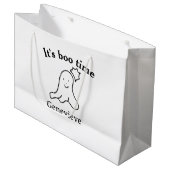 ブータイム名ハロウィーン日付タイム幽霊ブラック ラージペーパーバッグ (正面アングル)