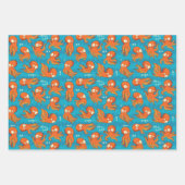 ブータコかわいいオレンジキッズウェア&デコル ラッピングペーパーシート (正面2)