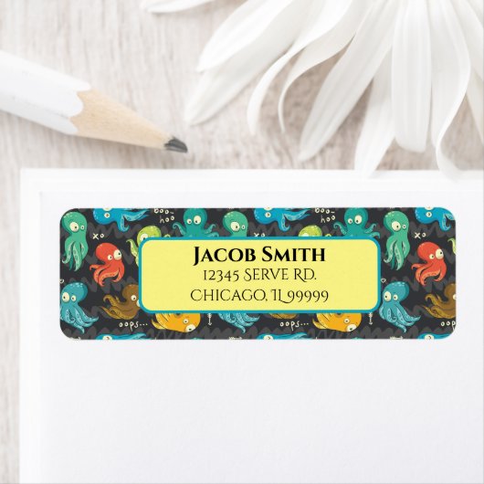 ブータコかわいい数々のカラーキッズ差出人住所 ラベル (インサイチュ)